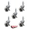 Service Caster 2 Inch Thermoplastic Wheel 1-3/8 Grip Ring Stem Caster Set with Brakes, 5PK SCC-GR05S210-TPRS-SLB-716138-5 - alternate 1